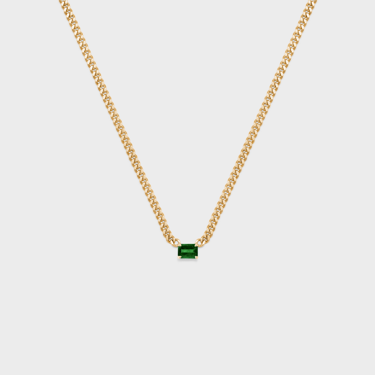 Gemstone Emerald Cut Chelsea Chain Necklace