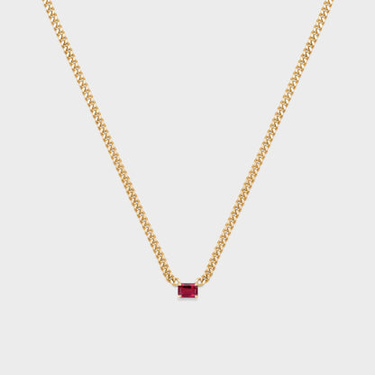 Gemstone Emerald Cut Chelsea Chain Necklace