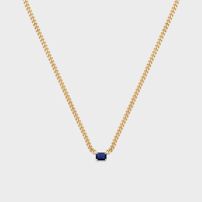 Gemstone Emerald Cut Chelsea Chain Necklace