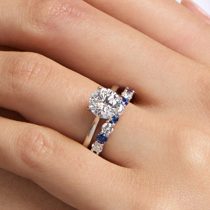 Sapphire Gemstone & Diamond Band