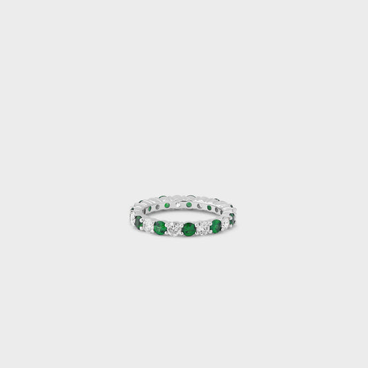Emerald Gemstone & Diamond Band