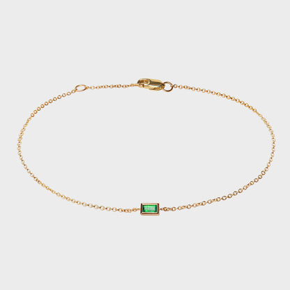 Gemstone Baguette Bezel Bracelet