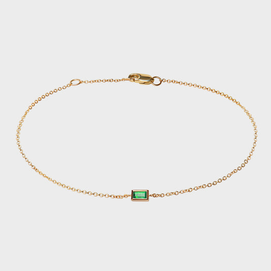 Gemstone Baguette Bezel Bracelet