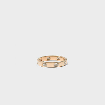 Bold Inlay Emerald Cut Diamond Band