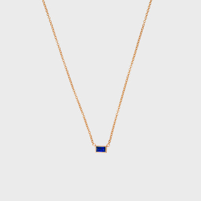 Gemstone Baguette Bezel Necklace