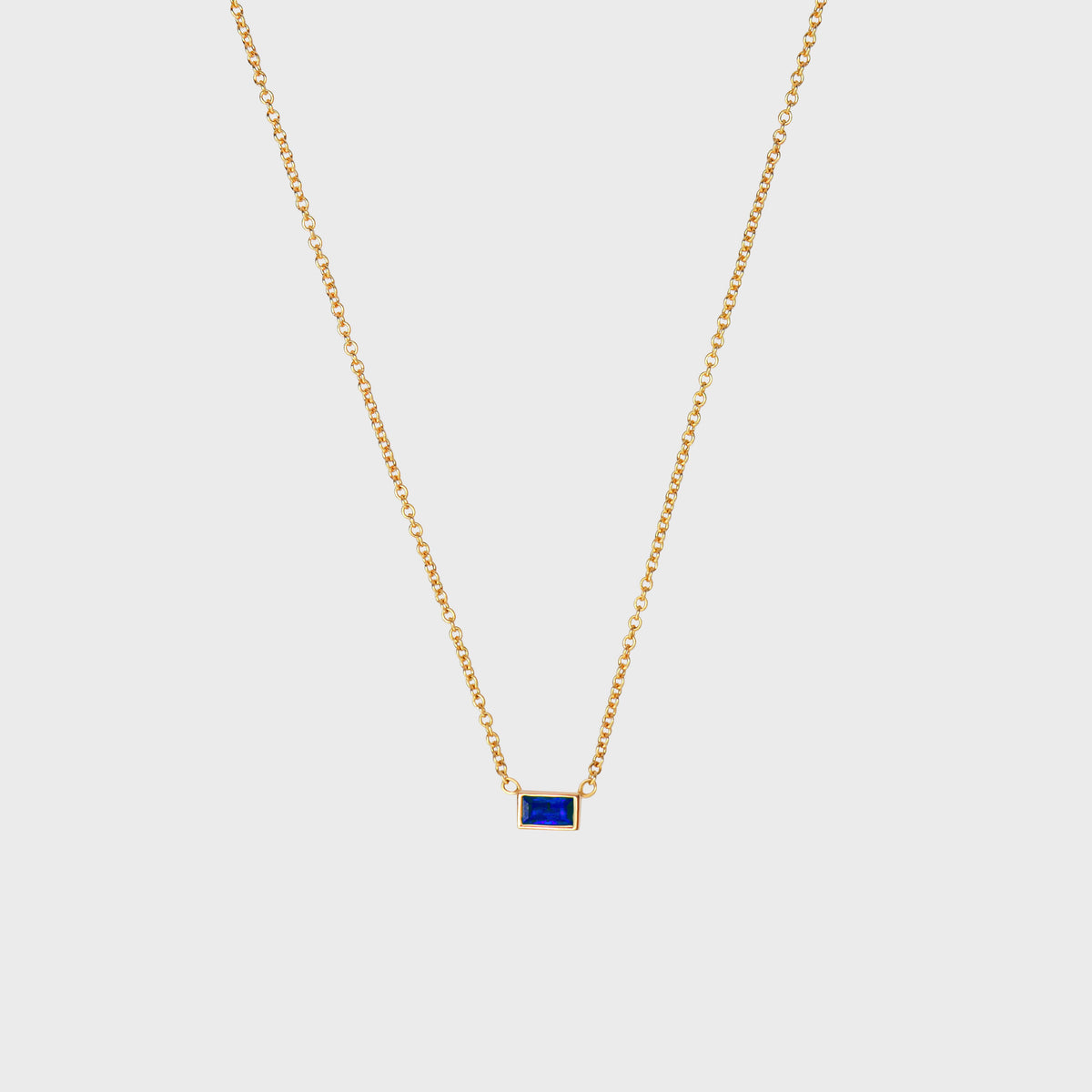Gemstone Baguette Bezel Necklace