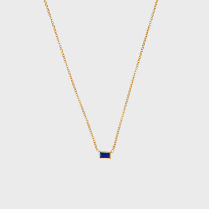 Gemstone Baguette Bezel Necklace