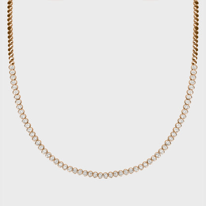 Bezel Set Oval Tennis Necklace