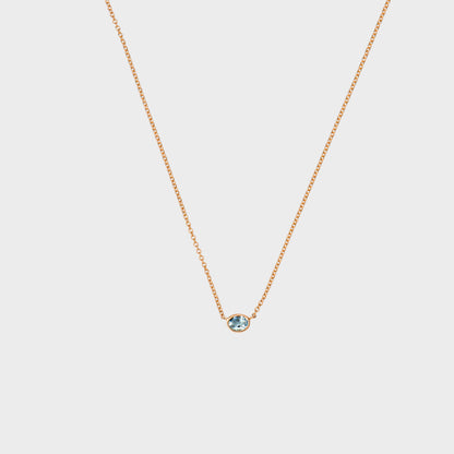 Gemstone Bezel Set Oval Necklace
