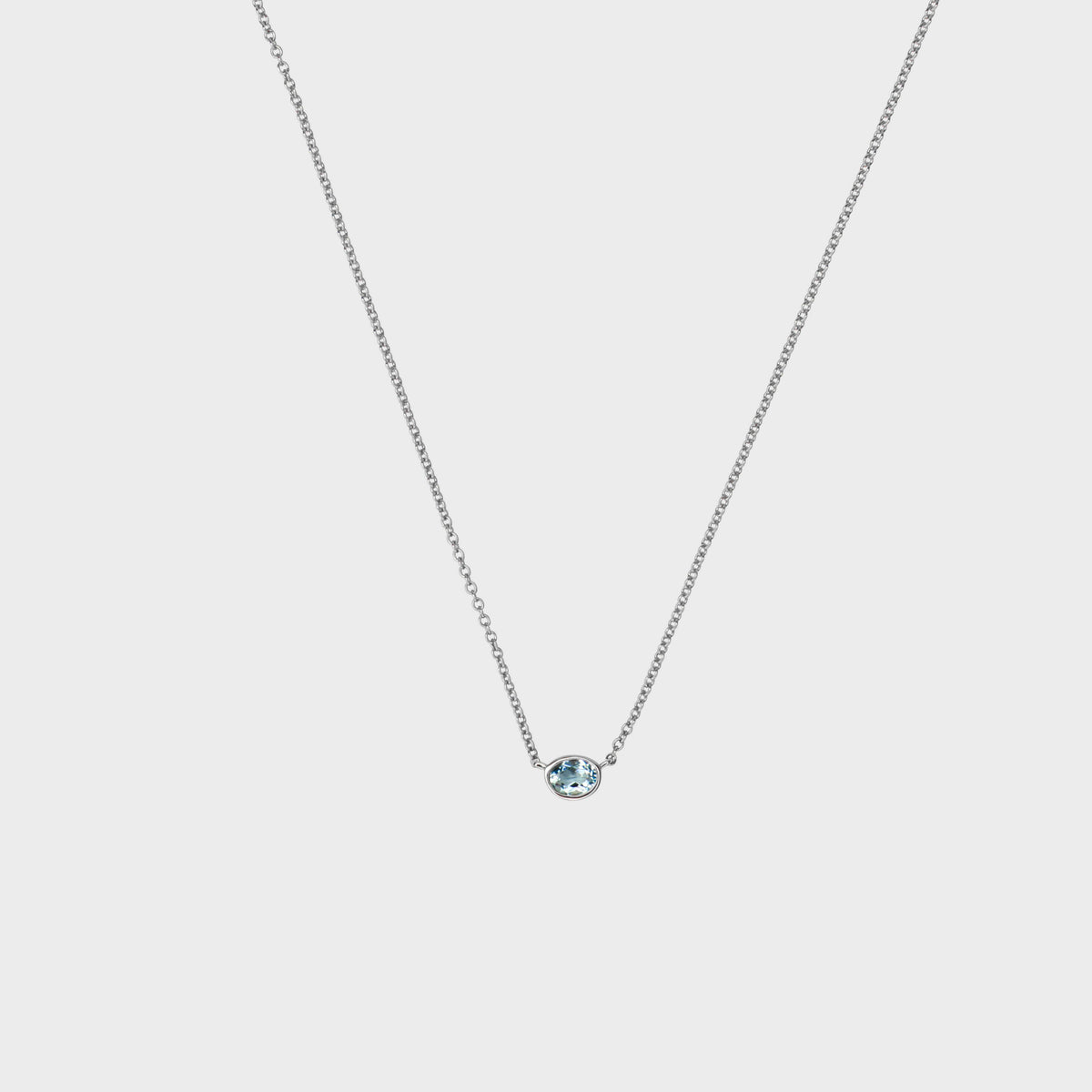 Gemstone Bezel Set Oval Necklace