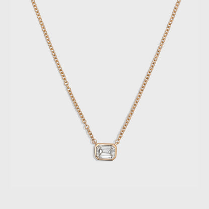 Bezel Set Emerald Cut Pendant