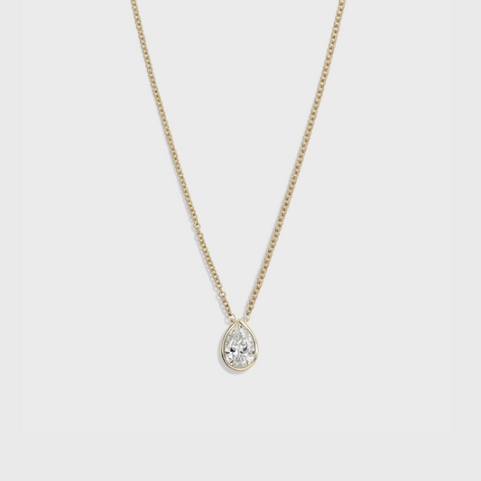 Bezel Set Pear Shape Pendant