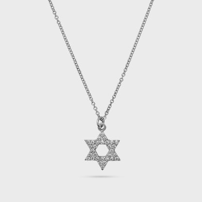 Diamond Star Of David Pendant