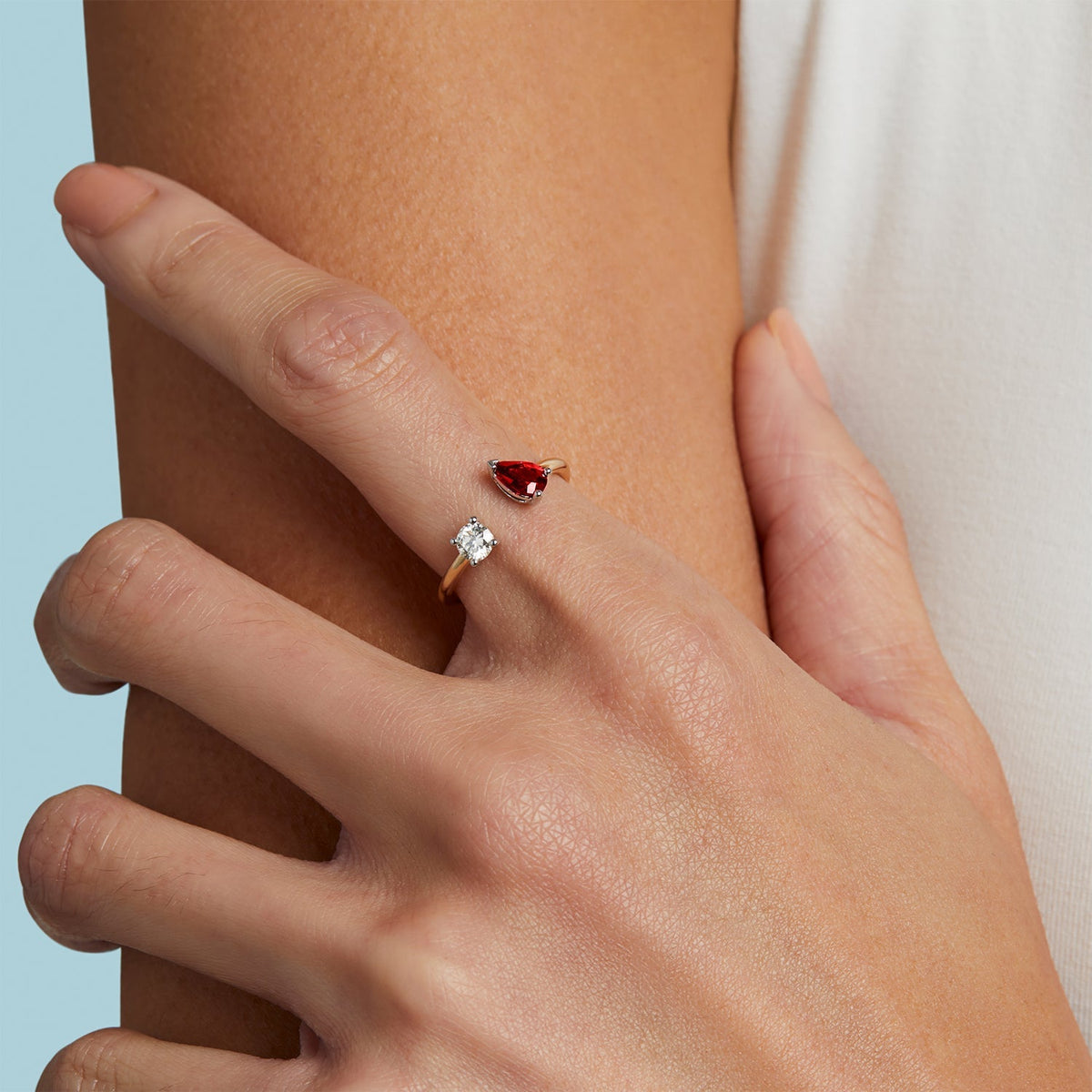 Gemstone Toi et Moi Ring