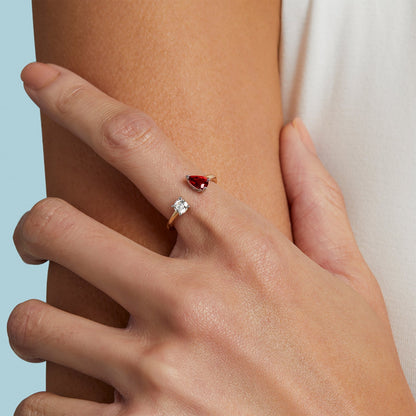 Gemstone Toi et Moi Ring
